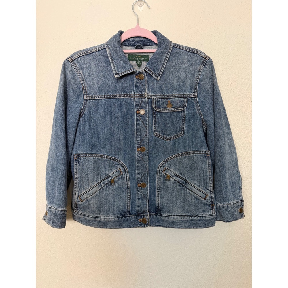 Lauren Jeans Co Ralph Lauren Denim 90's Y2K Trucker Jacket  Womens Size M